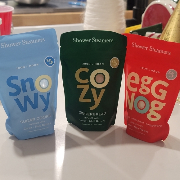 NEW JOON X MOON Set of 3 packs shower Steamers, Sugar Cookie,Gingerbread, Eggnog - Picture 1 of 17